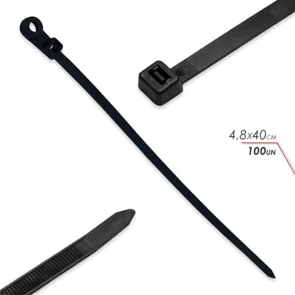 Cinta Plástica Fita Braçadeira Nylon Enforca Gato 4,8x40cm Grande 100 Unidades - Image 2