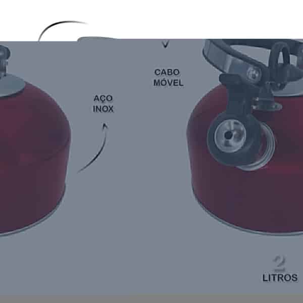Chaleira Com Tampa E Apito Em Aço Inox 2 Litros - VERMELHA - Image 6