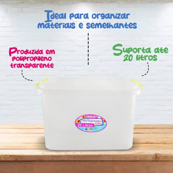 Caixa Organizadora Multiuso Transparente de 20 Litros - Image 3