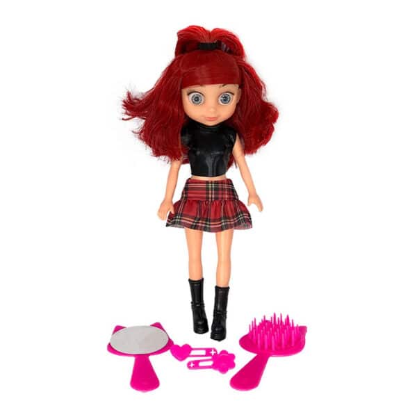 Boneca Violet Ruiva 30cm com Acessórios como Pente Espelho e Prendedores de Cabelo - Image 6