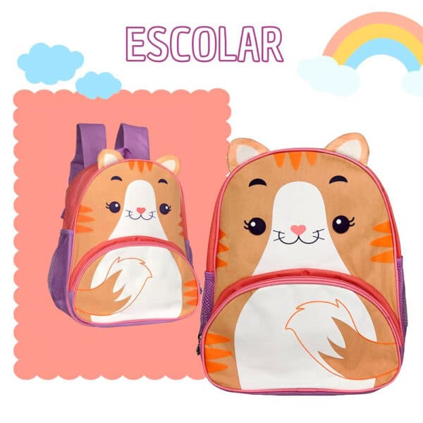 Mochila Infantil Com Alças - Gato - Image 7