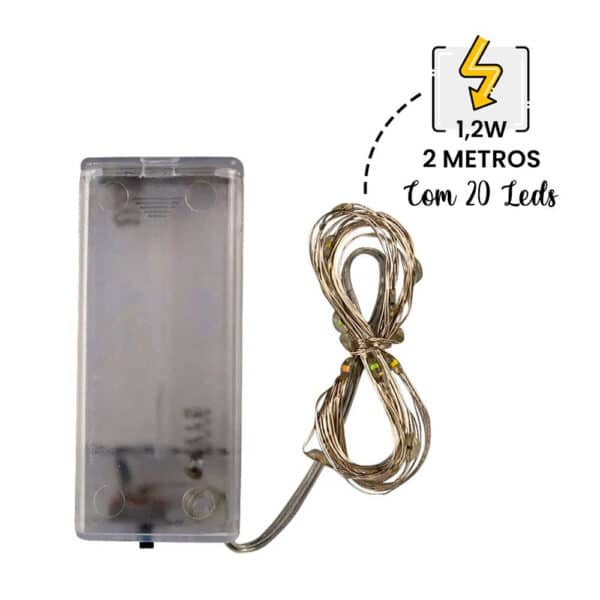 Pisca Pisca de LED Branco Fio de Fada de 2 Metros - Image 6