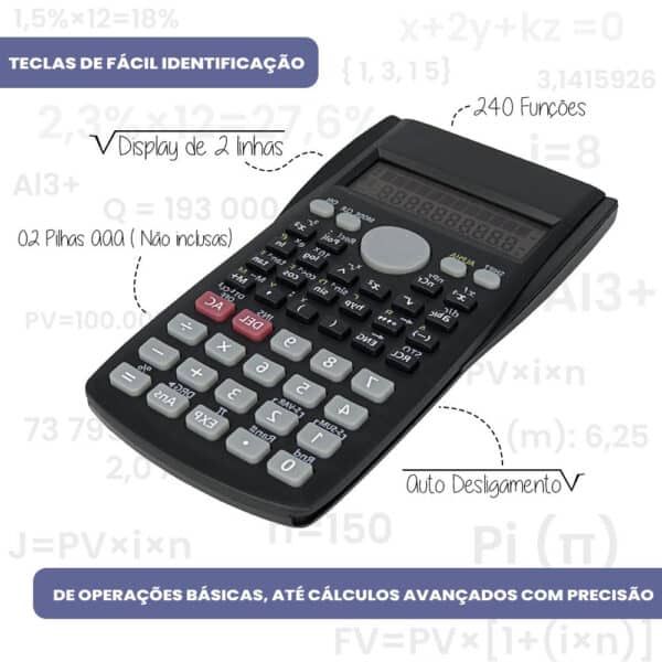 Calculadora Científica com 240 Funções e Display de 2 Linhas - Image 5