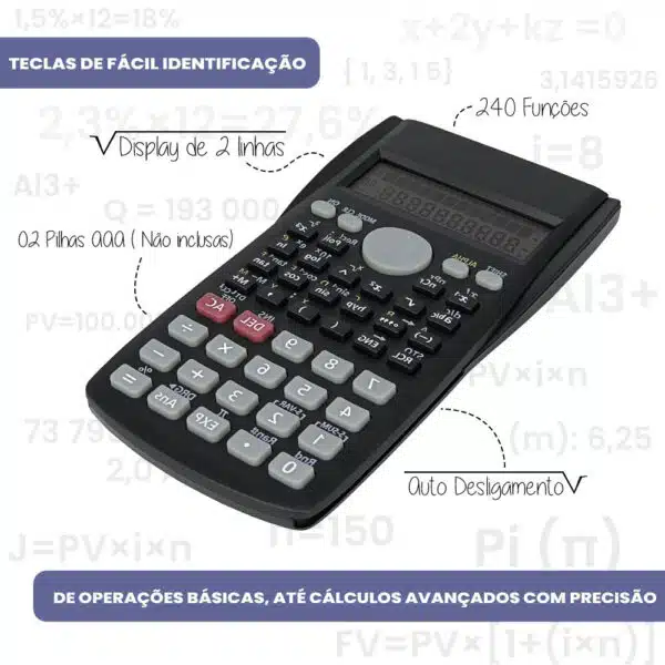 Calculadora Científica com 240 Funções e Display de 2 Linhas - Image 5