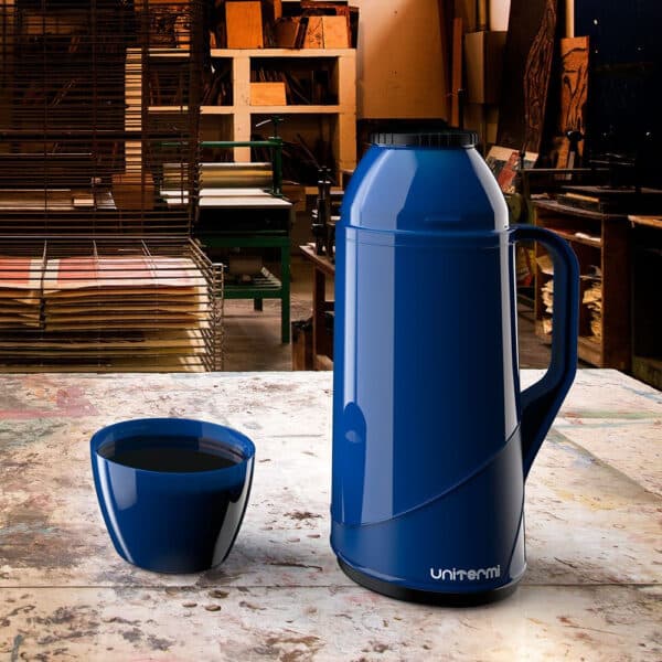 Garrafa Térmica Café Roma 1 Litro Unitermi - Azul - Image 2