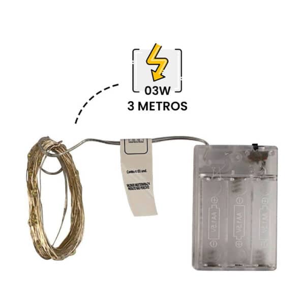 Fio De Fada Led  para Decoração Cordão De Luz 5 Metros - Branco - Image 7