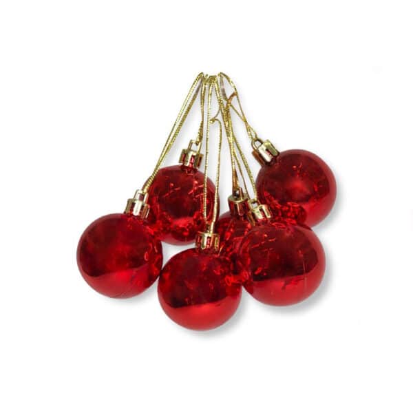 Kit com 09 Bolas De Natal de Enfeite Tamanho Padrão 6cm Vermelha - Image 2