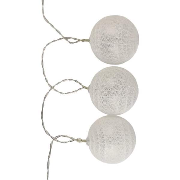 Luminária Cordão De Led Bolas Decorativas Cor Branco Quente 2,2 Metros à Pilhas AA - Image 3