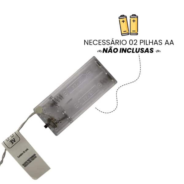 Luminária Cordão De Led Bolas Decorativas Cor Branco Quente 2,2 Metros à Pilhas AA - Image 4