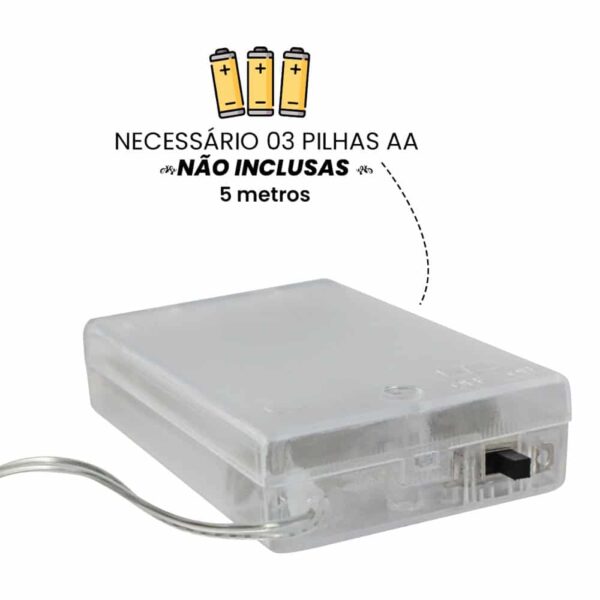 Fio De Fada LED Decoração Cordão De Luz 5 Metros - Rosa - Image 4
