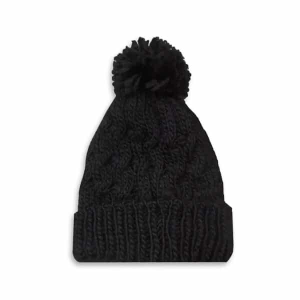 Touca com Pompom - Preta