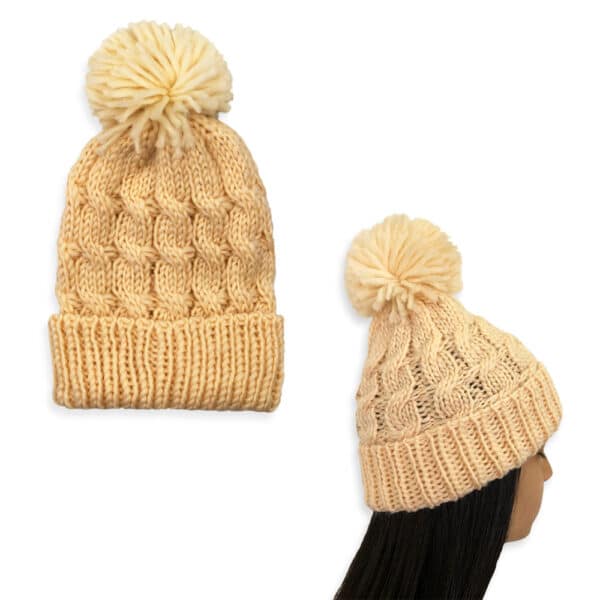 Touca com Pompom - Bege - Image 3