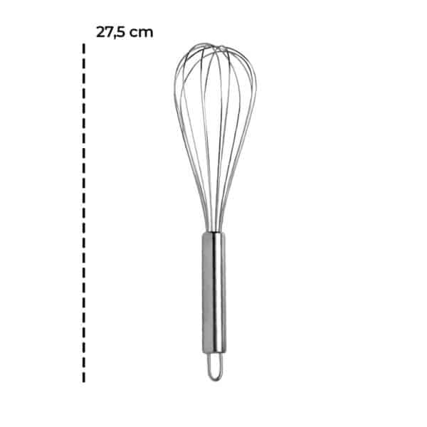 Batedor De Ovos Fouet Profissional Prateado De Aço Inox 27,5cm - Image 3
