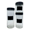 Conjunto 3 Potes Vidro Com Tampa E Adesivo Lousa P/ Escrever - Image 5