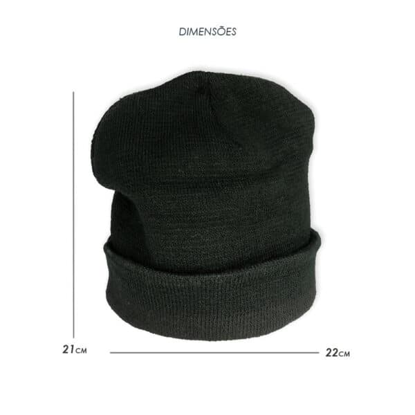 Touca De Frio Lisa Preta Gorro De Lã Inverno - Image 3