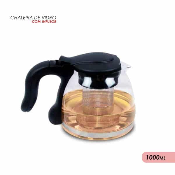Chaleira Bule De Vidro Com Infusor Chá Café Inox 1000ml - Image 2