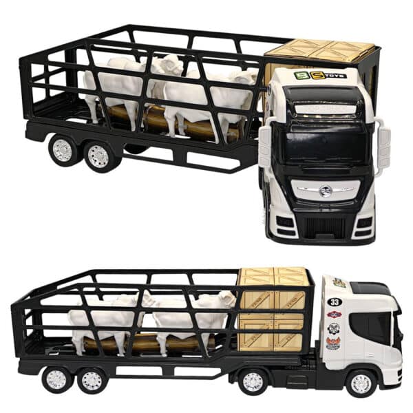 Caminhão Boiadeiro com 4 Bois e Acessórios - Branco - Image 4