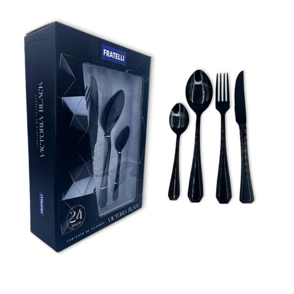 Faqueiro Conjunto Talheres Luxo Black 24 Peças Inoxidavel - Image 2