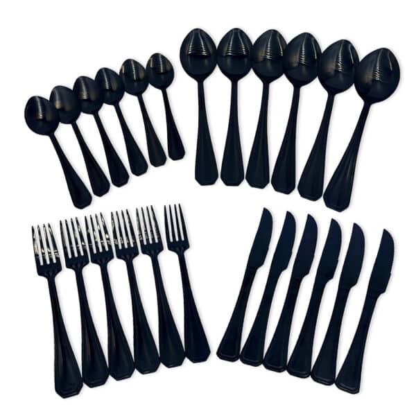 Faqueiro Conjunto Talheres Luxo Black 24 Peças Inoxidavel - Image 4