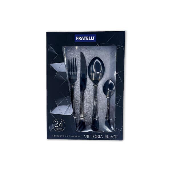 Faqueiro Conjunto Talheres Luxo Black 24 Peças Inoxidavel - Image 6