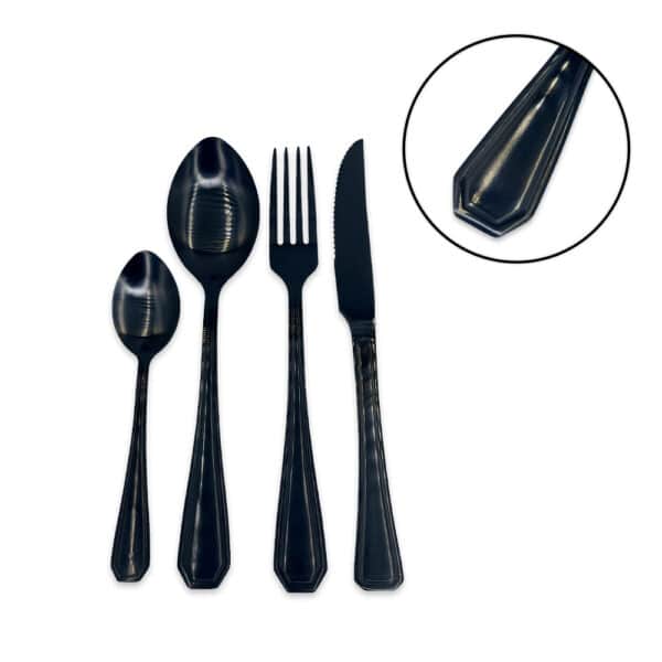 Faqueiro Conjunto Talheres Luxo Black 24 Peças Inoxidavel - Image 12
