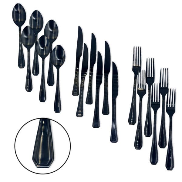 Faqueiro Conjunto Talheres Luxo Black 24 Peças Inoxidavel - Image 11