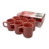 Conjunto 6 Xícaras Pequenas Café Cerâmica 80ml Rosa