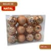 Kit Bolinhas Bola Árvore Natal Enfeite Decoração Pendurar 24un - Image 2