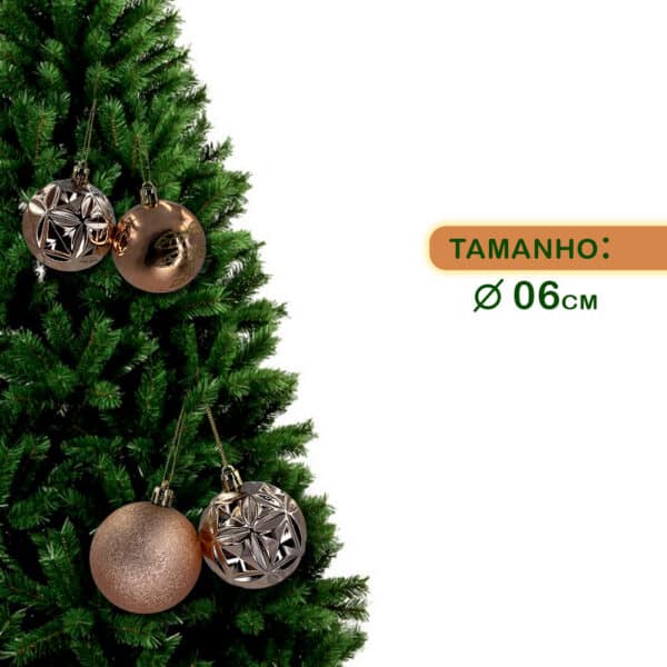 Kit Bolinhas Bola Árvore Natal Enfeite Decoração Pendurar 24un - Image 4
