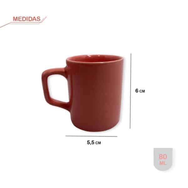 Conjunto 6 Xícaras Pequenas Café Cerâmica 80ml Rosa - Image 4
