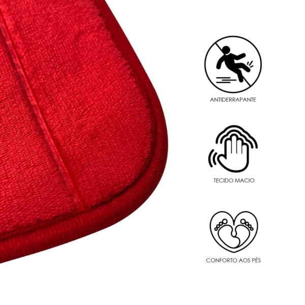 Tapete Soft para Banheiro Antiderrapante 40x60cm - Vermelho - Image 2