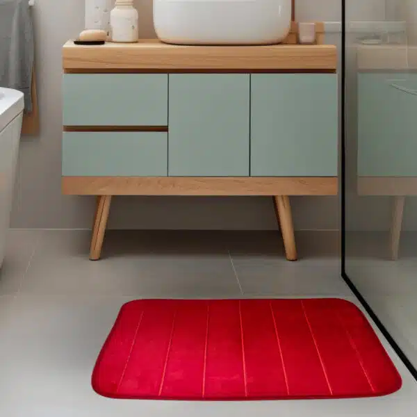 Tapete Soft para Banheiro Antiderrapante 40x60cm - Vermelho - Image 5