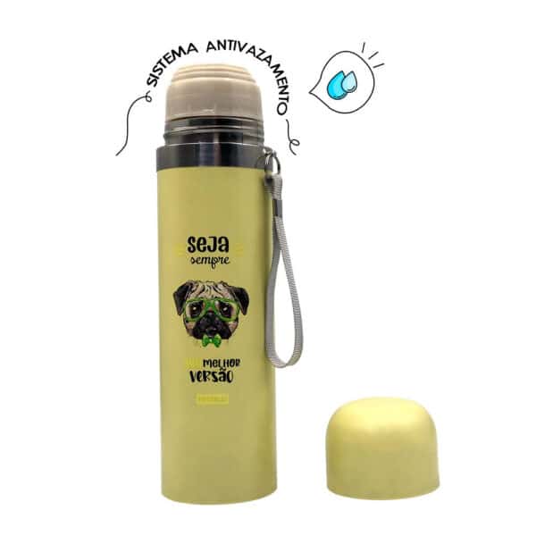 Garrafa Color Estampa Pet Inox 480ml - Amarelo - Image 5