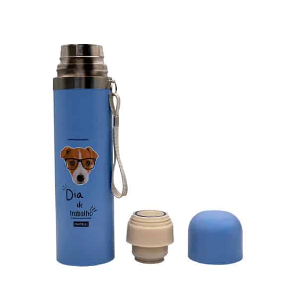 Garrafa Color Estampa Pet Inox 480ml - Azul - Image 3