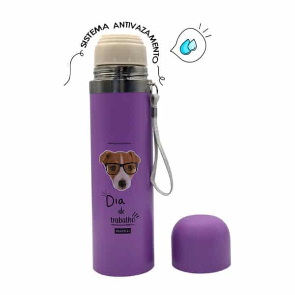 Garrafa Color Estampa Pet Inox 480ml - Roxo - Image 5