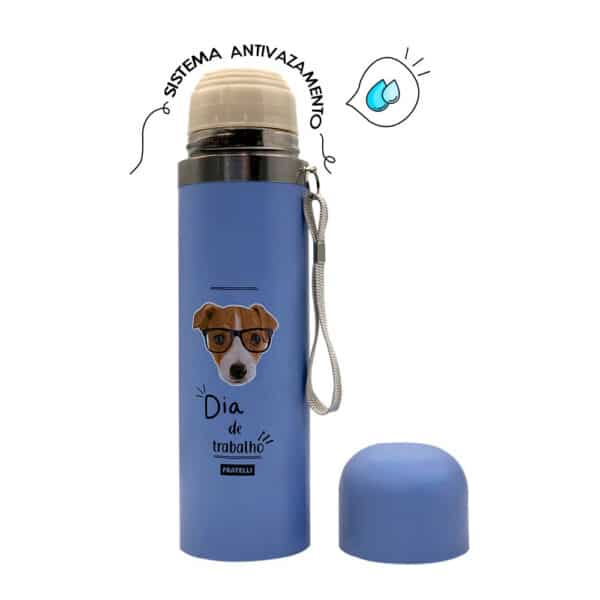Garrafa Color Estampa Pet Inox 480ml - Azul - Image 5
