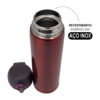 Garrafa Isotérmica 500ml com Tampa Plástica Fosca com Trava de Segurança - Vermelho - Image 2