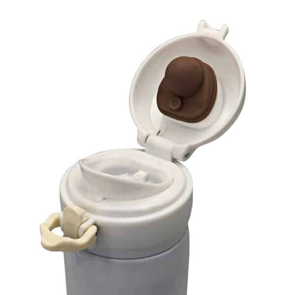 Garrafa Isotérmica 500ml com Tampa Plástica Fosca com Trava de Segurança - Branco - Image 2