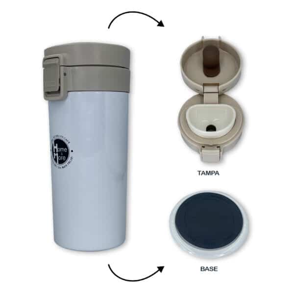 Copo Térmico Infusor 380ml Aço Inox Garrafa A Vácuo - BRANCO - Image 2