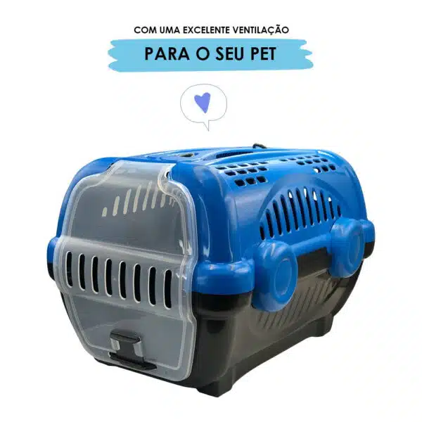 Caixa de Transporte para Pet -  Azul e Preto - Image 5