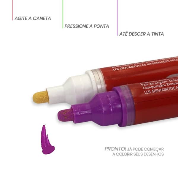 Giz Líquido para Vidro, Lousa, Vitrine Kit com 08 Unidades - Image 5