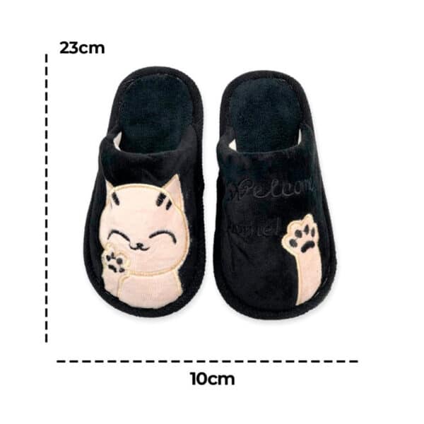 Pantufa Gatinho Infantil Preto Tam. 30/31 - Image 6