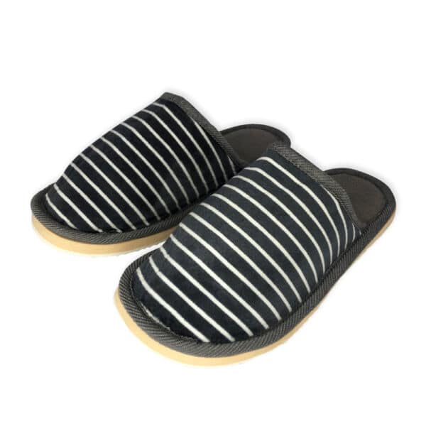 Pantufa Feminina com Listras Cinza 40/41