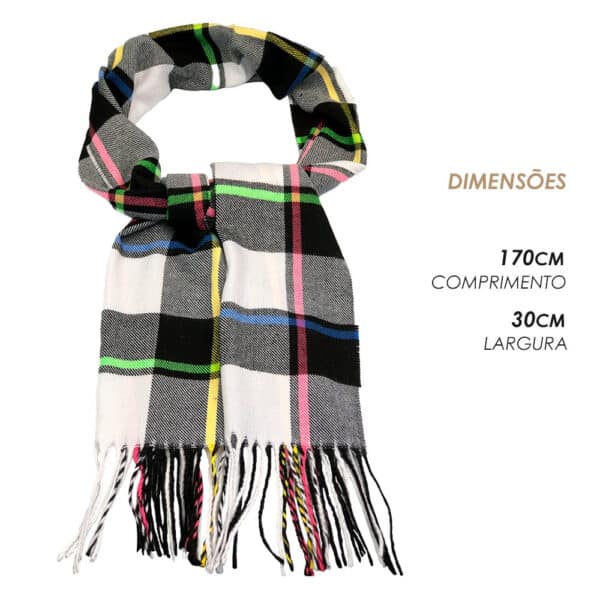 Cachecol Xadrez Cinza e Preto - Image 5