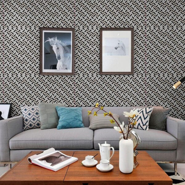 Papel de Parede Adesivo PVC Estampa Zig Zag - 5 Metros - Image 3