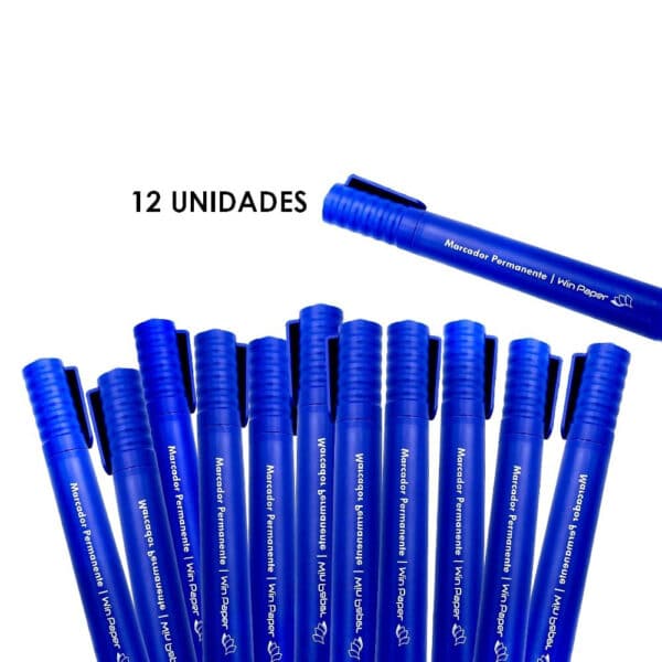 Caneta Marcador Permanente Retroprojetor com 12 Unidades - Azul - Image 3