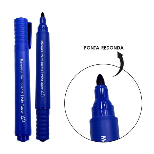 Caneta Marcador Permanente Retroprojetor com 12 Unidades - Azul - Image 4
