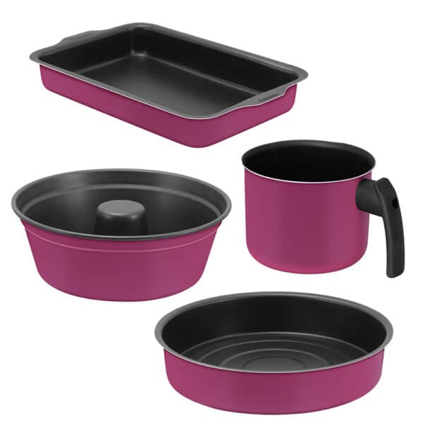 Conjunto Panelas Antiaderente com Tampa de Vidro 13 peças - Rosa - Image 4