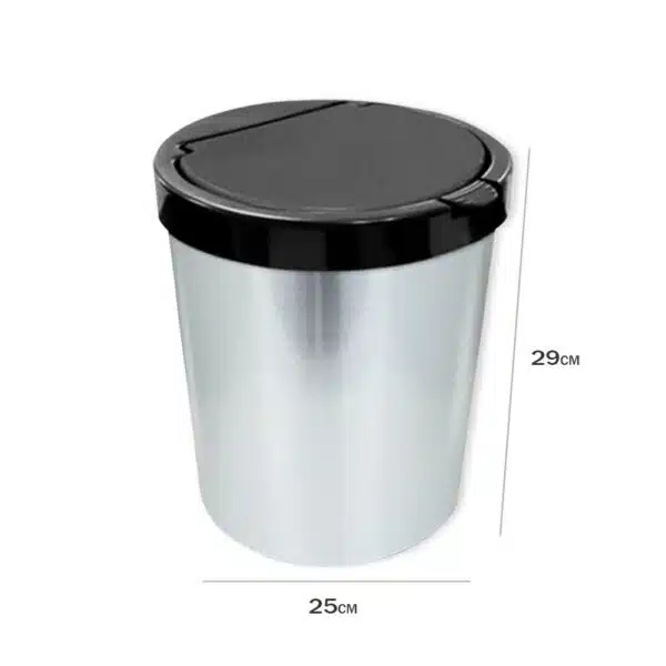 Lixeira Cesto 10 Litros Tampa Click Label Redonda Cor Prata Inox - Image 4
