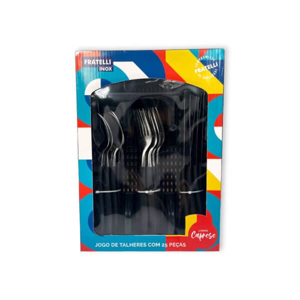 Jogo De Talheres Faqueiro Aço Inox Com Gaveteiro - Preto - Image 5